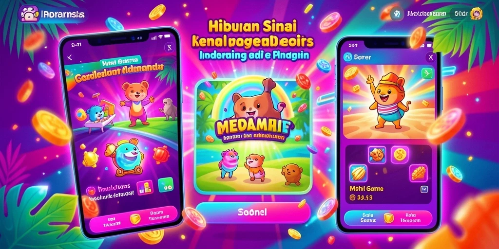 Tampilan utama dengan pilihan permainan menarik.
